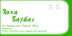 nora bajkai business card