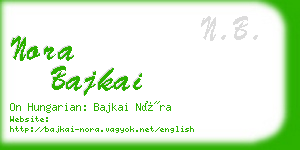 nora bajkai business card